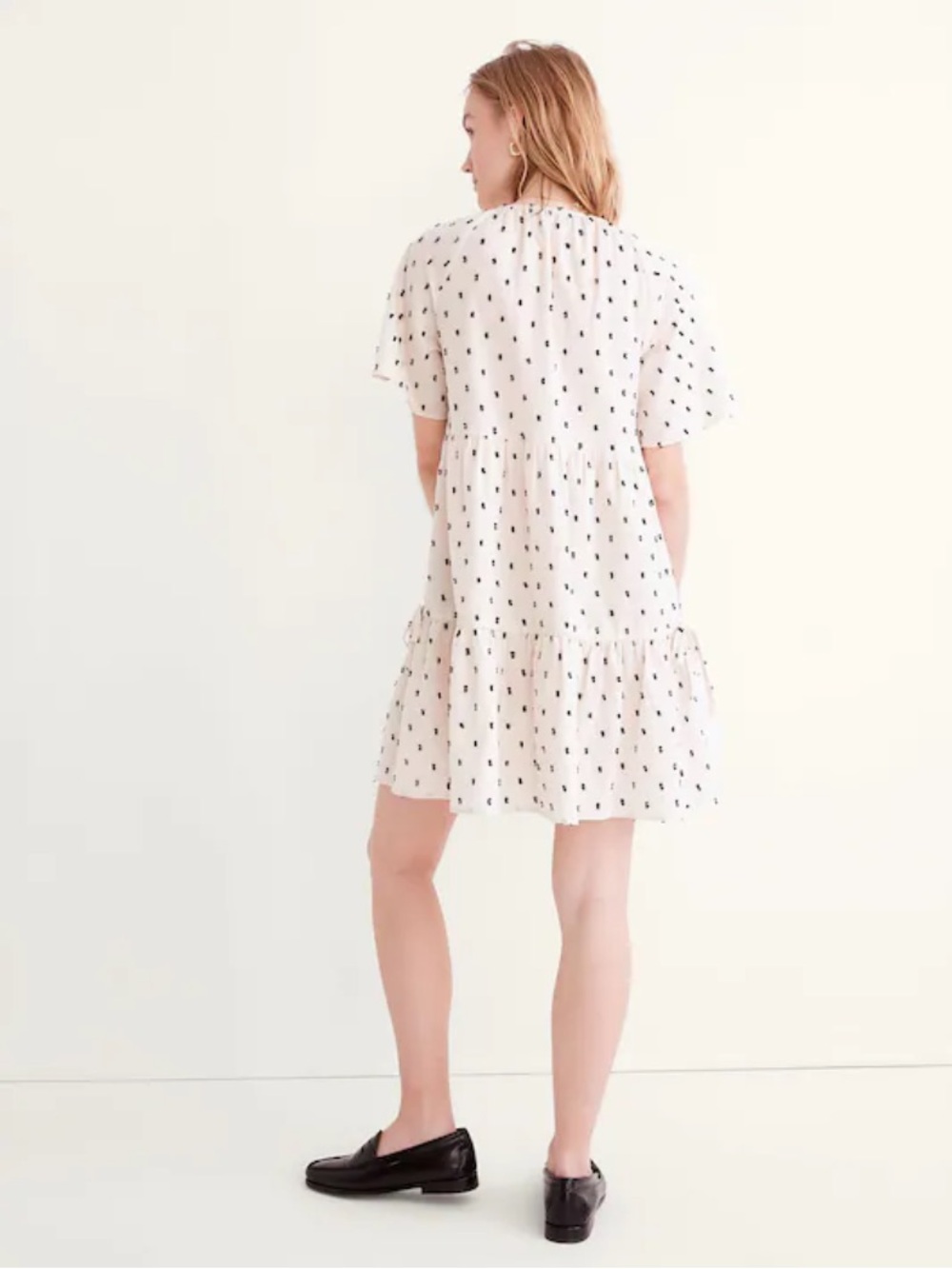 Madewell Cotton-Linen Lorelei Mini Dress in Clip Dot - Picture 3 of 6